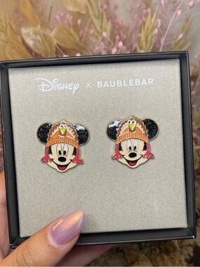 NEW IN BOX Disney x Baublebar Mickey Mouse with turkey hat earrings